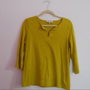 Jones New York golden lime blouse